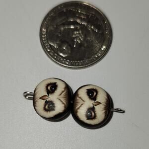 Double Sided Accent Polymer Beads Owl‎ NWOT